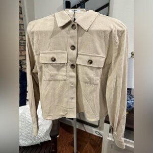 Women's Beige Corduroy Jacket Lightweight